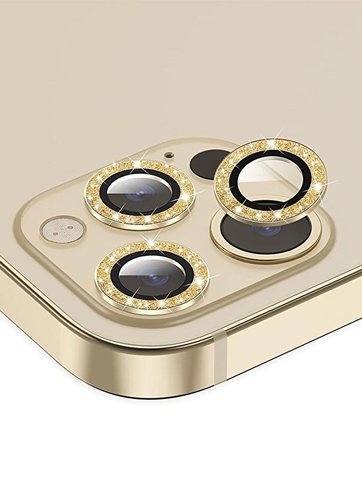 BİNANO IPHONE 11/12 MİNİ DIAMOND GOLD CAMERA KORUY