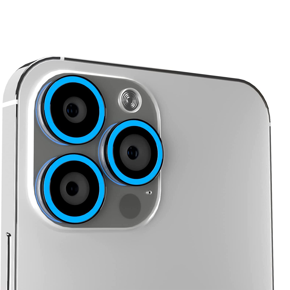 Binano Iphone 12 Pro Max Fosforlu Mavi Kamera Koruyucu