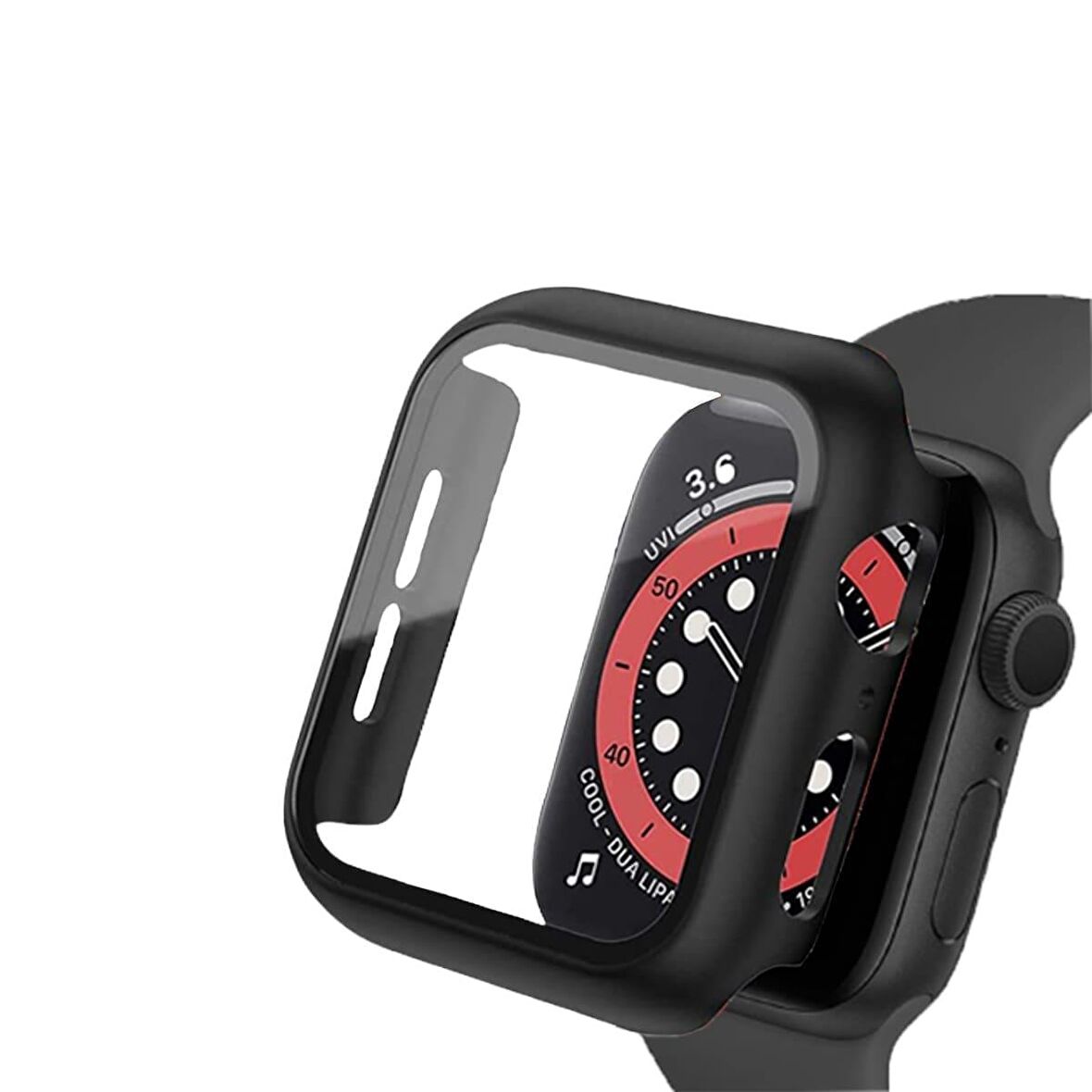 BİNANO Apple Watch Uyumlu 44MM SENSE KASA VE EKRAN KORUYUCU SİYAH 