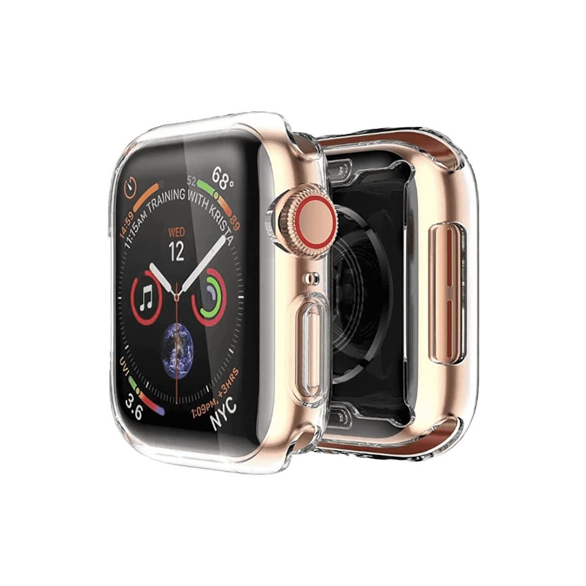 BİNANO Apple Watch Uyumlu 40MM SİLİKON KASA VE EKRAN KORUYUCU ŞEFFAF 