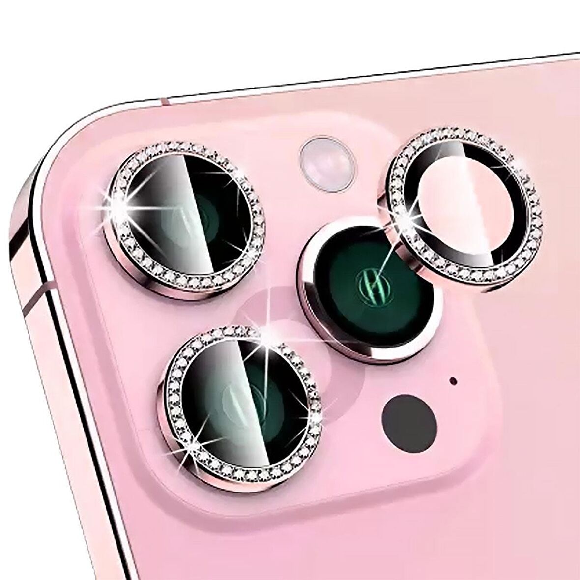 BİNANO IPHONE 14 PRO/14 PRO MAX TAŞLI PEMBE KAMERA