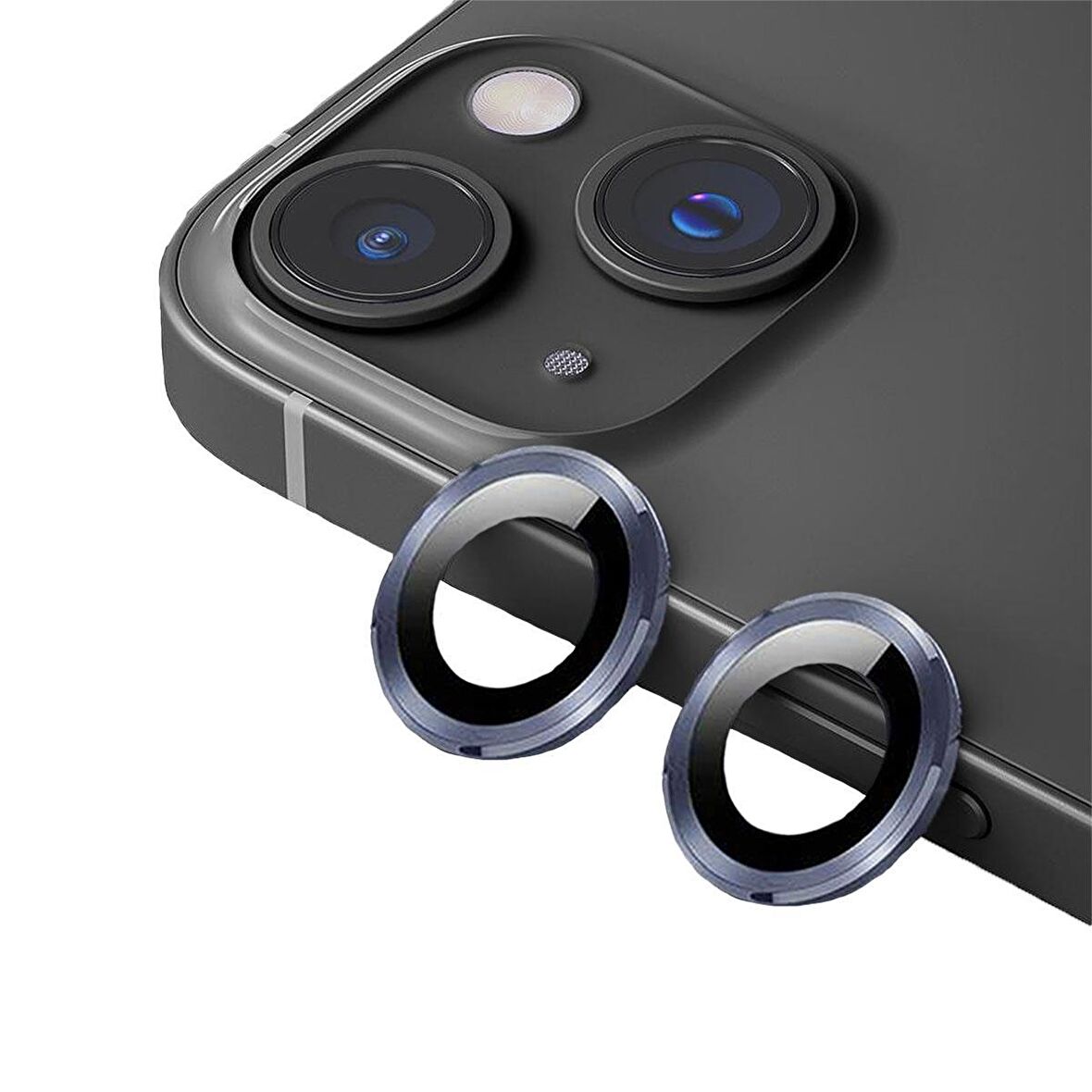 BİNANO METAL RİNG IPHONE 14/14 PLUS LACİVERT KAMER