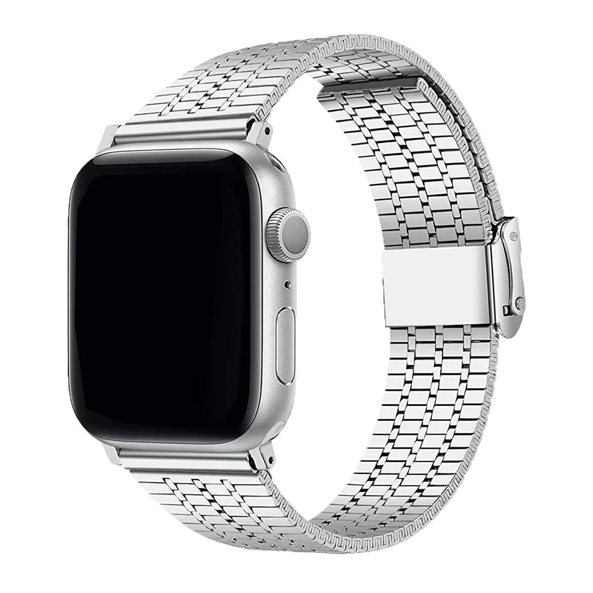 E2M Apple Watch Uyumlu 38-40-41MM KRD-29 METAL GÜMÜŞ KORD 