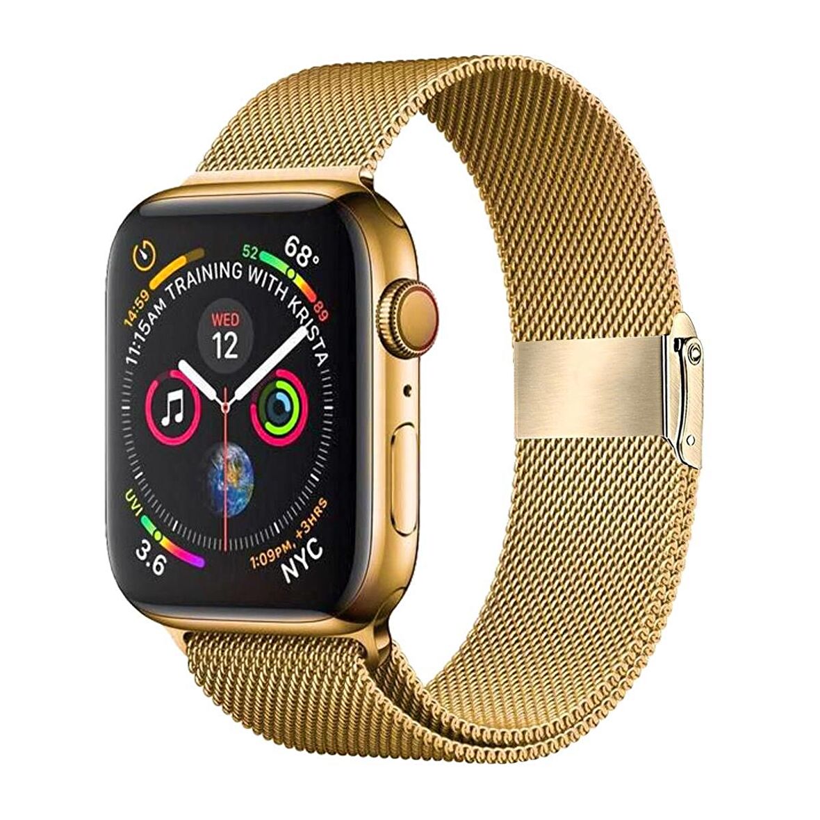 E2M Apple Watch Uyumlu 38-40-41MM KRD-31 METAL GOLD KORDO 