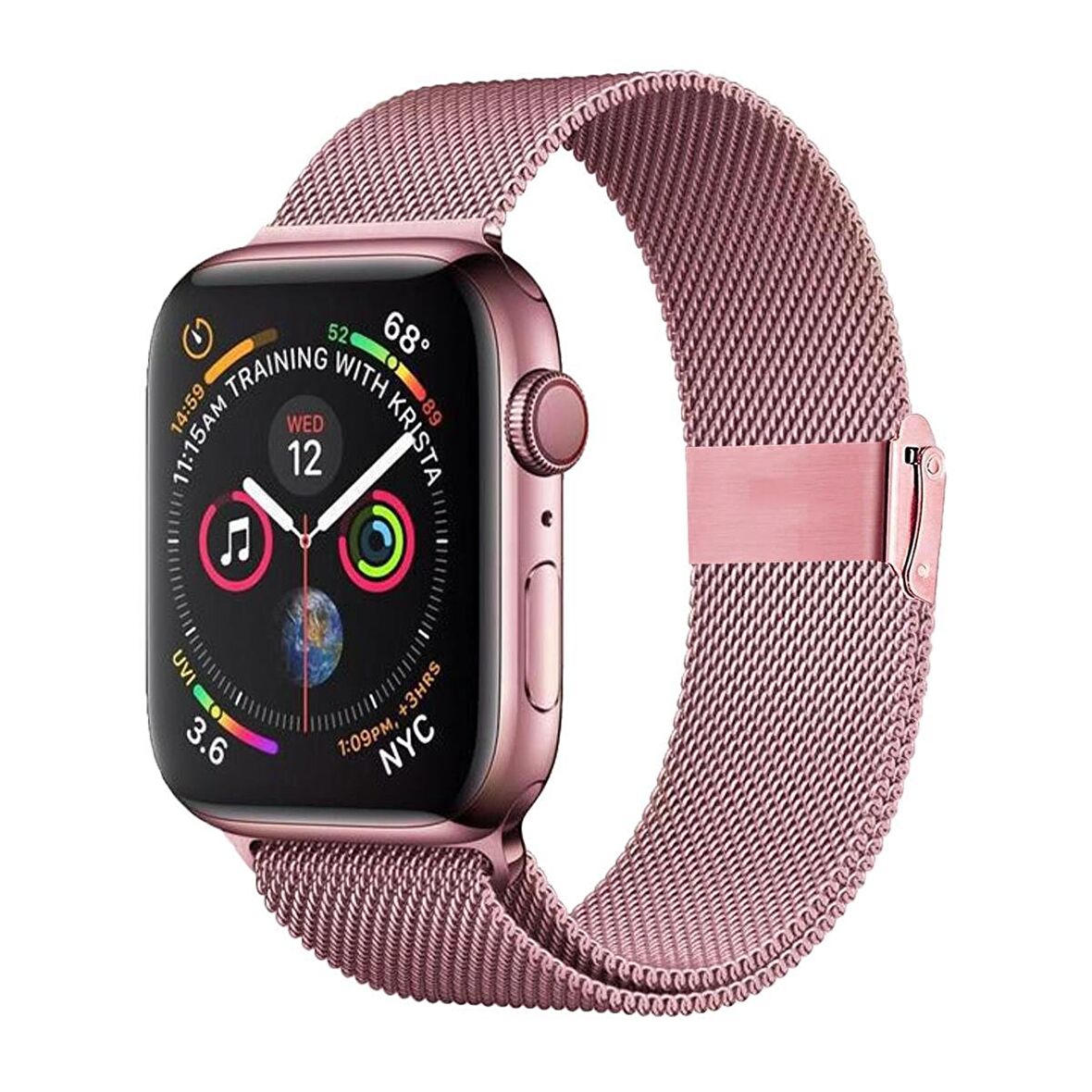 E2M Apple Watch Uyumlu 42-44-45-49MM KRD-31 METAL ROSE GO 