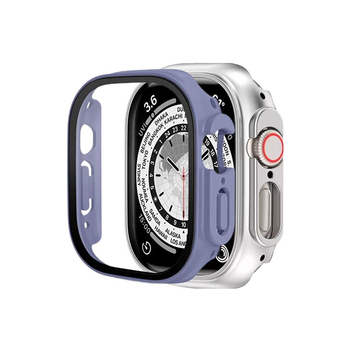 BİNANO Apple Watch Uyumlu ULTRA SENSE KASA VE EKRAN KORUYUCU LİLA 