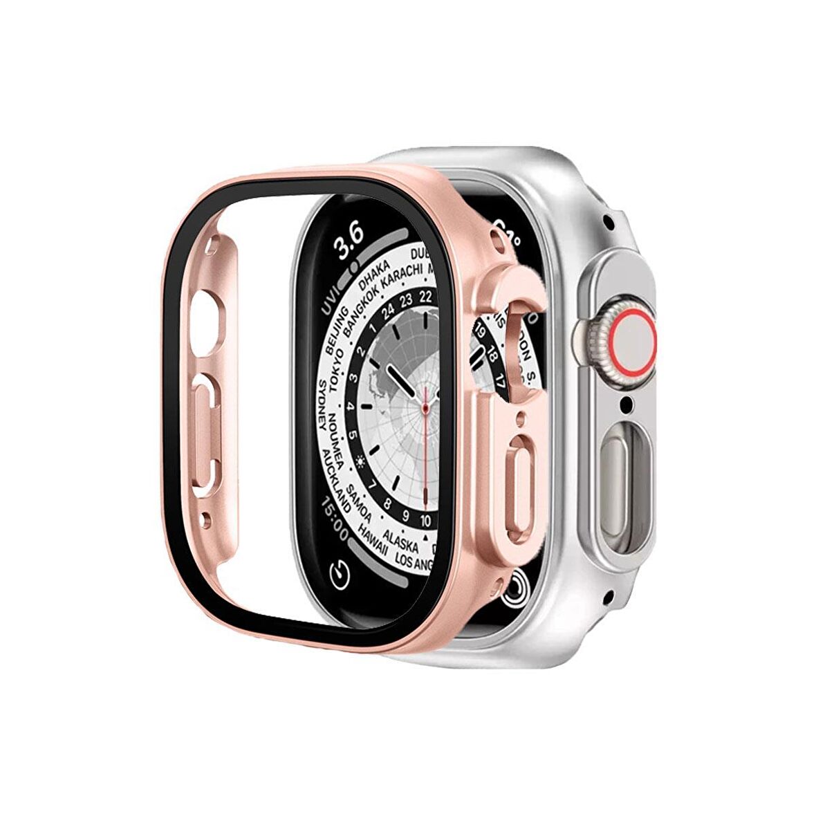BİNANO Apple Watch Uyumlu ULTRA SENSE KASA VE EKRAN KORUYUCU ROSE GOLD 