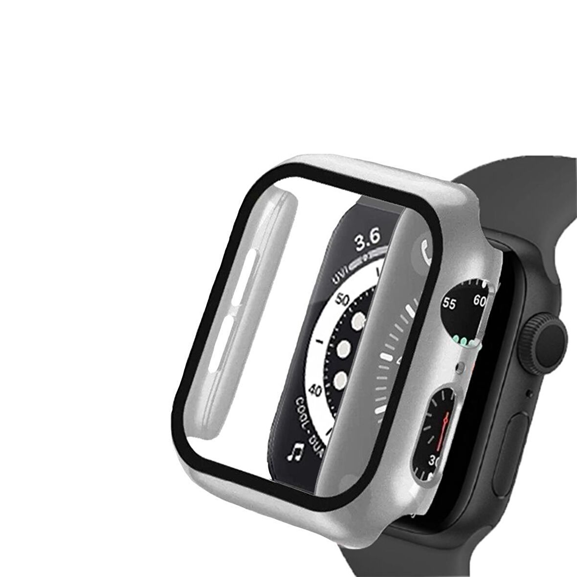 BİNANO APPLE WATCH 8 41MM SENSE KASA VE EKRAN KORUYUCU GÜMÜŞ