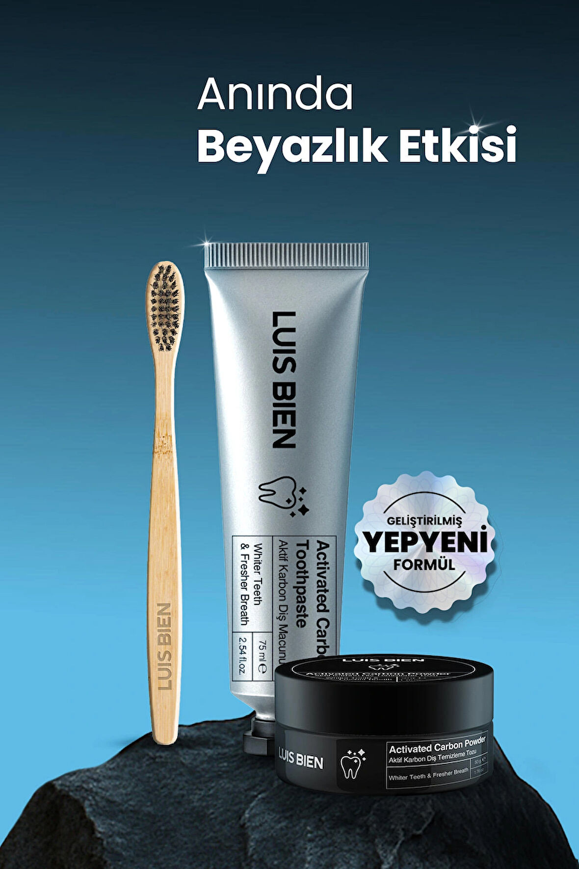 Luis Bien Diş Beyazlatma Seti + Bambu Diş Fırçası