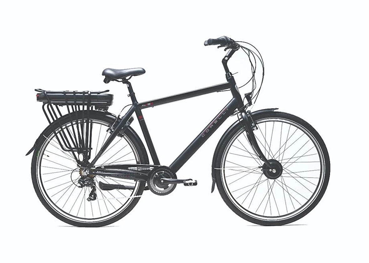 CORELLİ ALVIEN ELEKTRİKLİ ERKEK ŞEHİR BİSİKLET 53CM V 28 JANT 7 VİTES SİYAH
