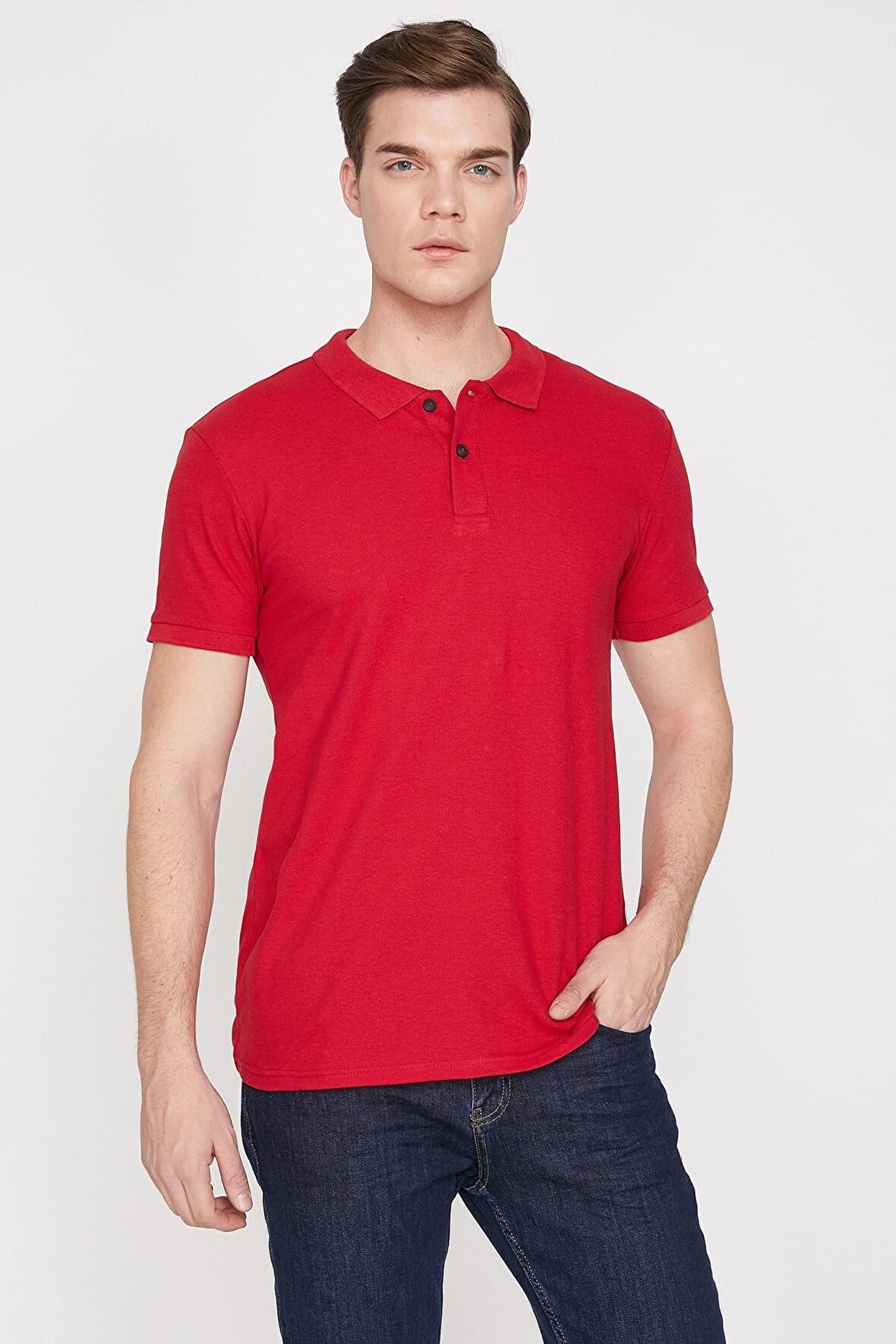 Erkek Mavi Polo Yaka T-Shirt 9YAM12133LK