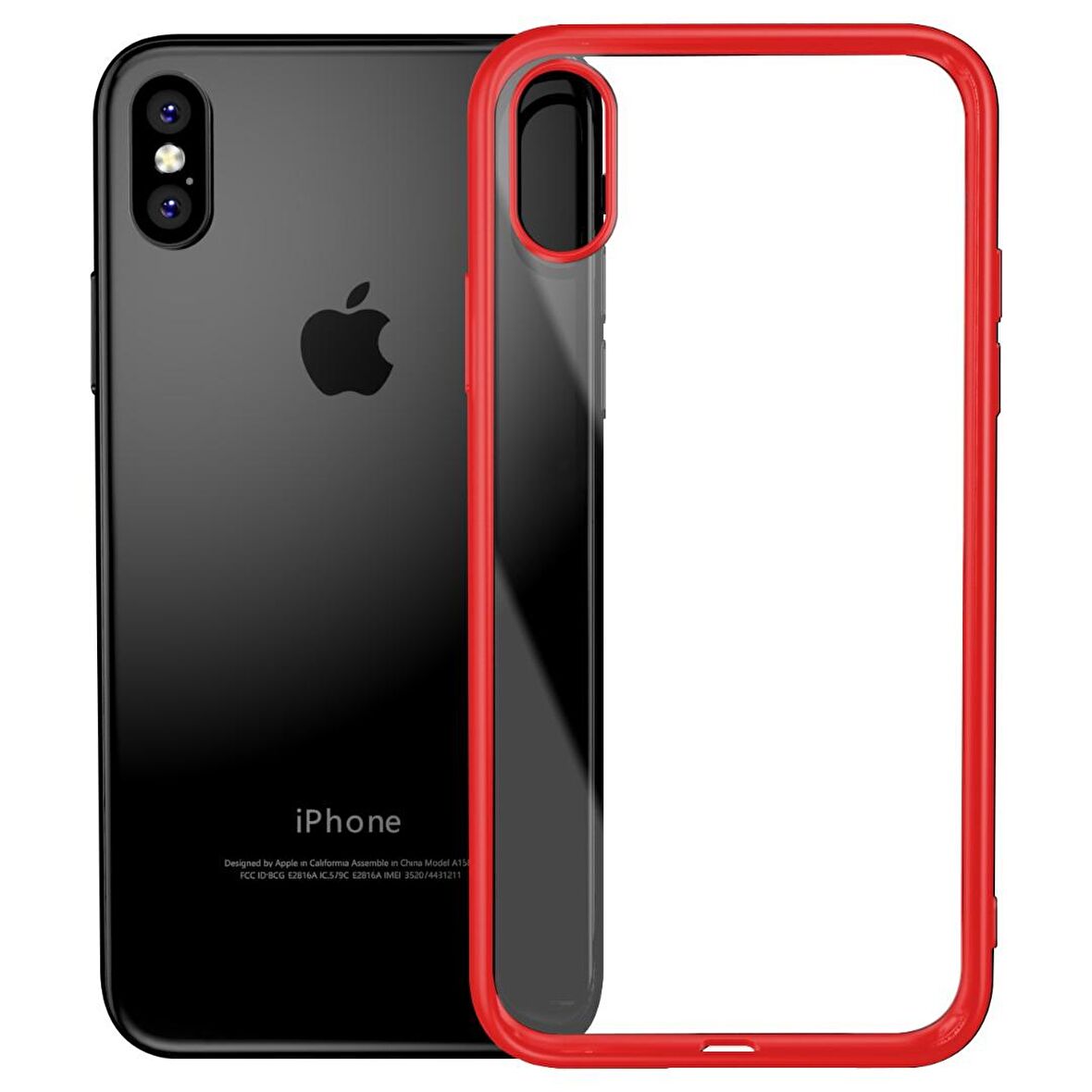 BİKAPAK ELIT SHINE IPHONE XS MAX FULL KIRMIZI KAPAK