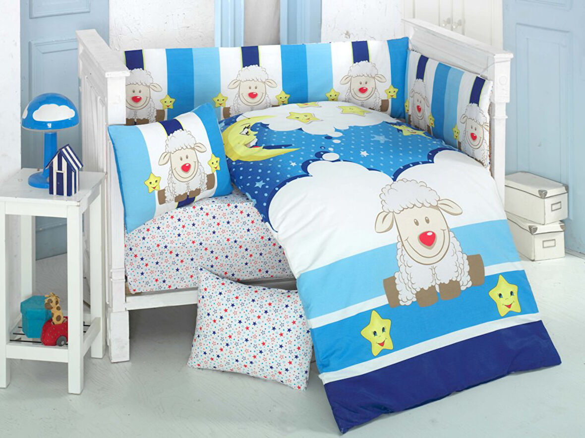 Komfort Home Bebek Uyku Seti 8 Parça Ranforce %100 Pamuk /Moon