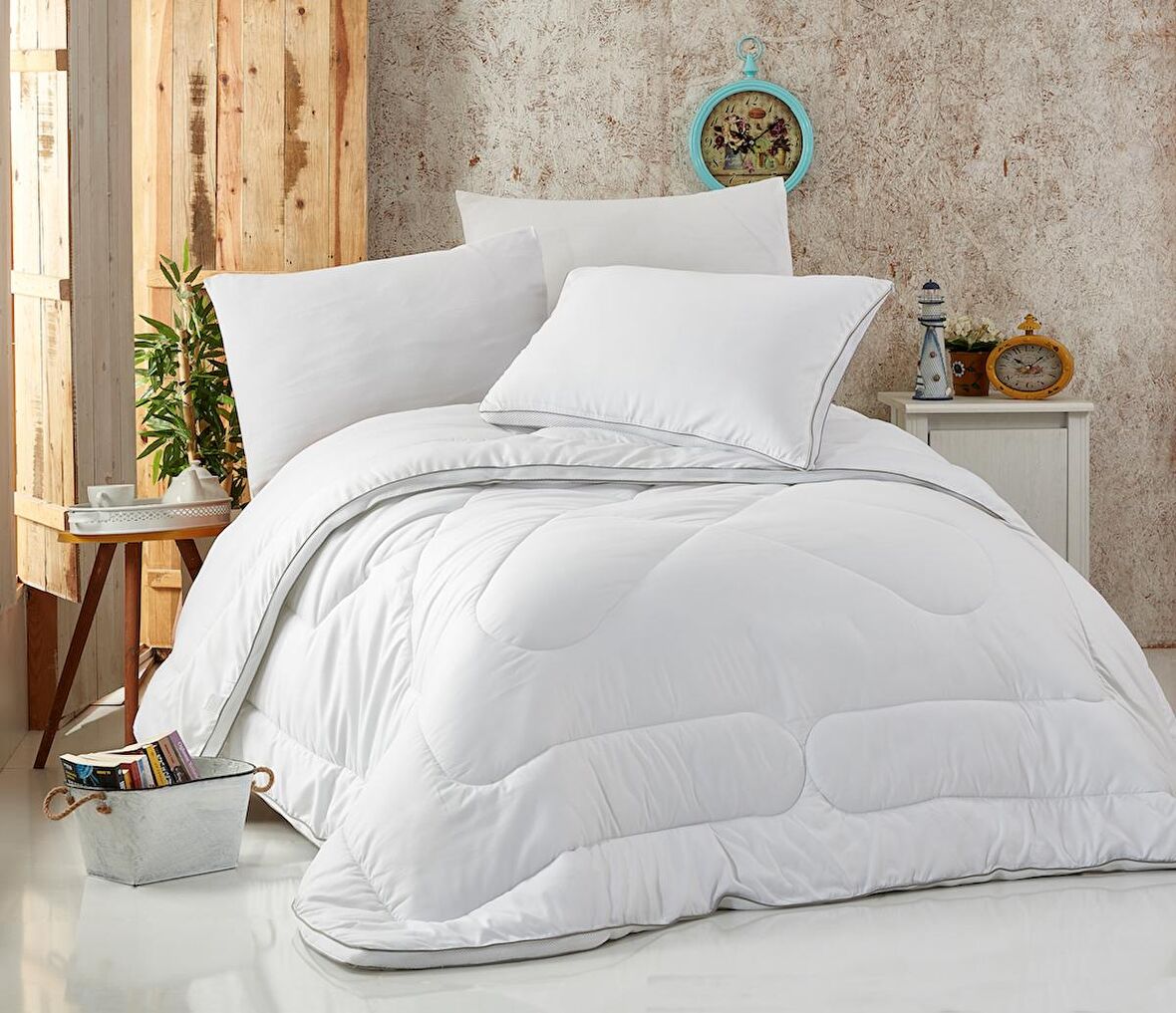 Komfort Home Tek Kişilik Microfiber Klimalı Yorgan + Klimalı Yastık