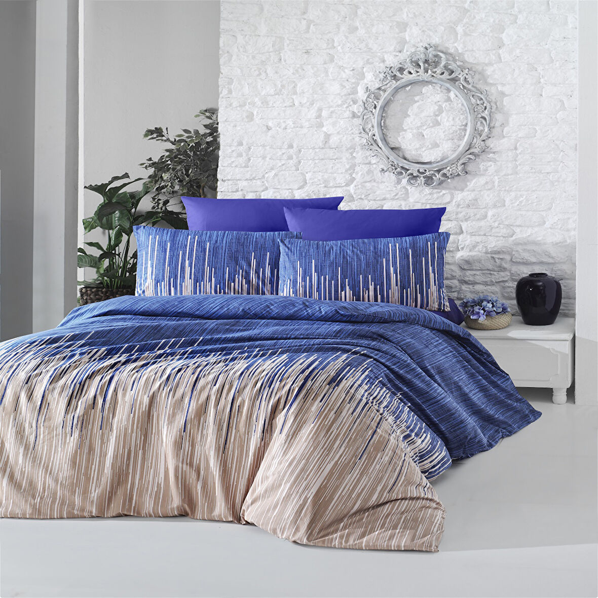 Komfort Home Çift Kişilik Ranforce Nevresim Takımı (Monte Blue)