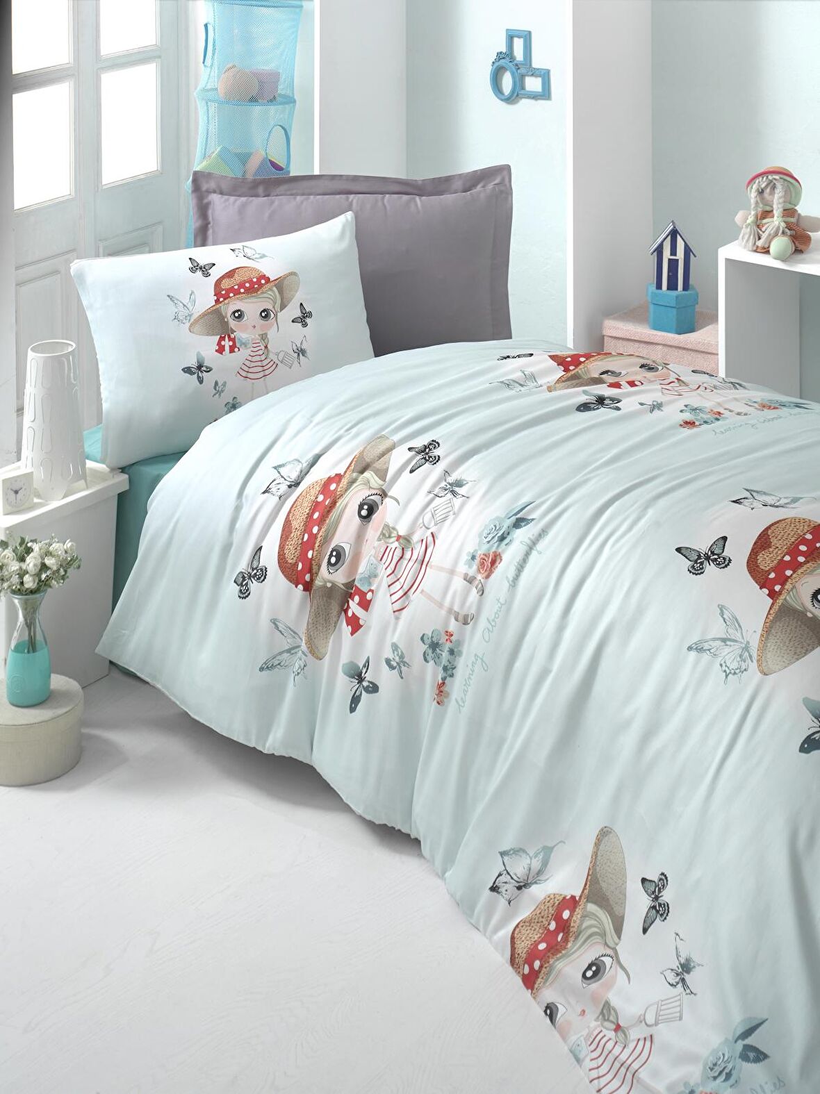 Komfort Home Genç Ranforce Nevresim Takımı (Candy Girl Turkuaz)