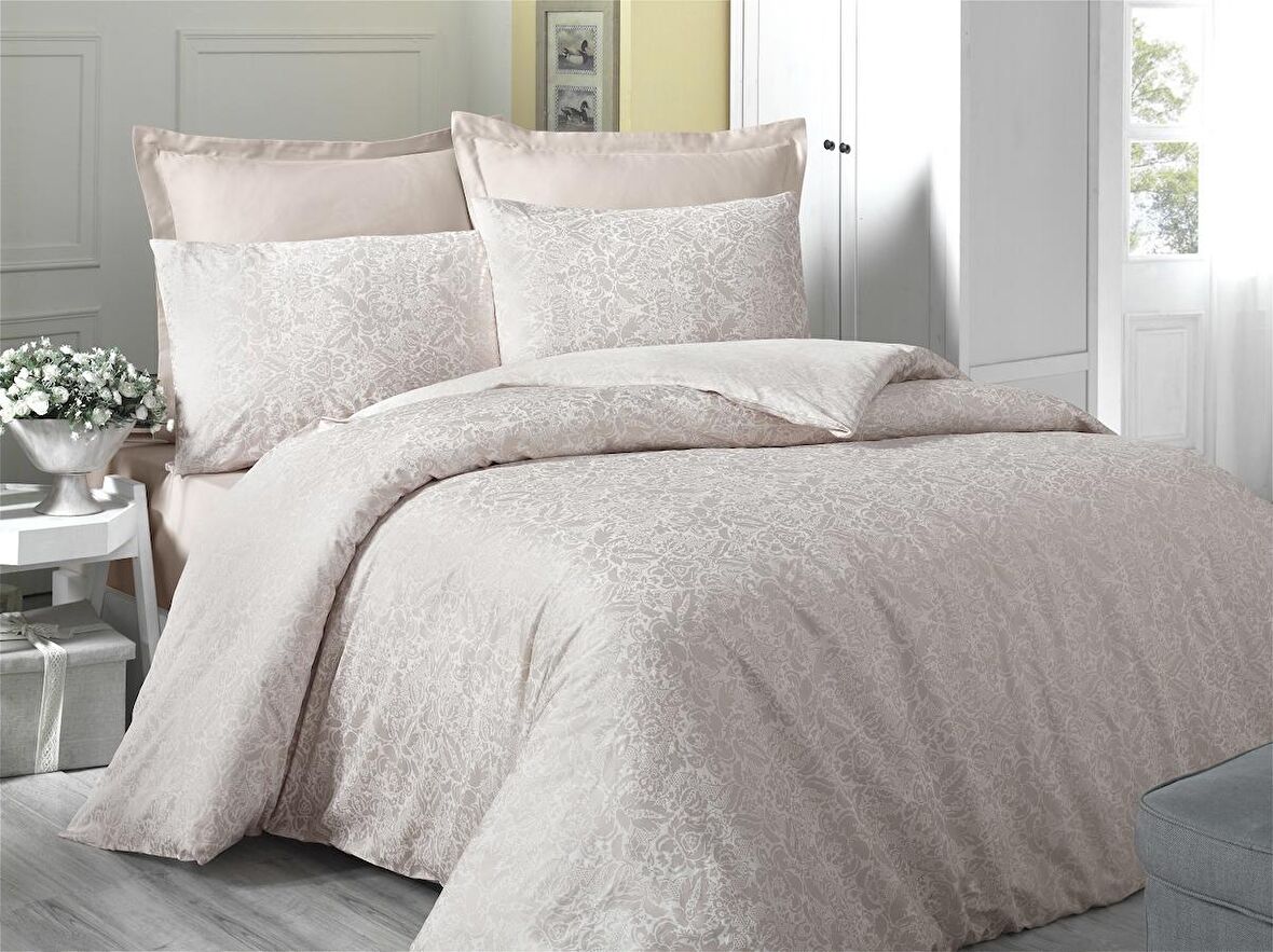 Komfort Home Tek Kişilik Exclusive Deluxe Saten Nevresim Takımı (Cream)