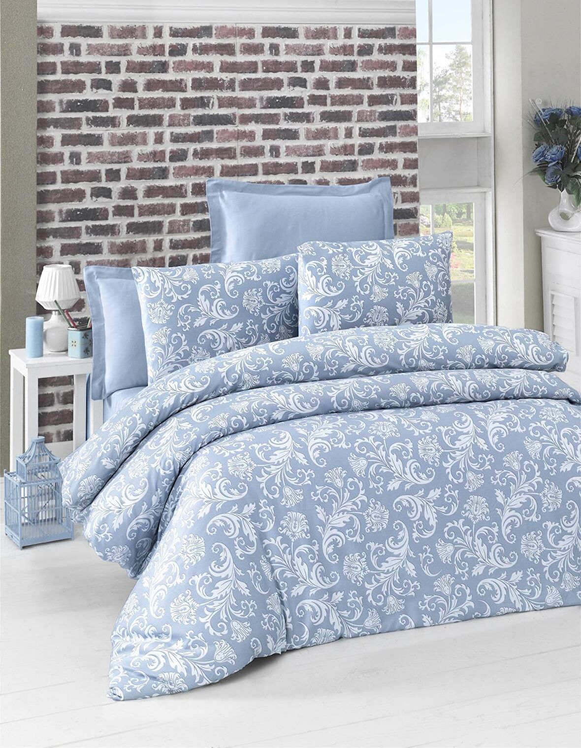 Komfort Home Tek Kişilik Exclusive Deluxe Saten Nevresim Takımı (Blue)