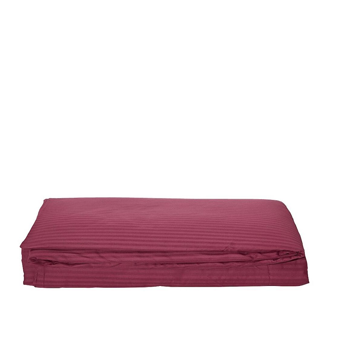 Komfort Home Tek Kişilik Çizgili Pamuk Saten Nevresim / Bordo