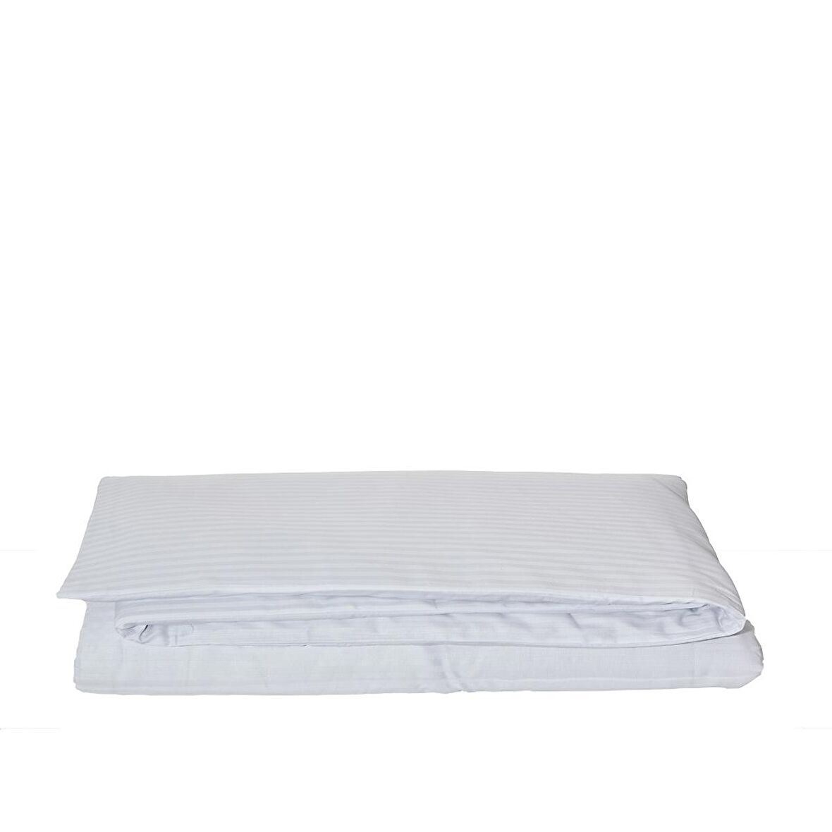 Komfort Home Çift Kişilik Çizgili Pamuk Saten Nevresim / Beyaz