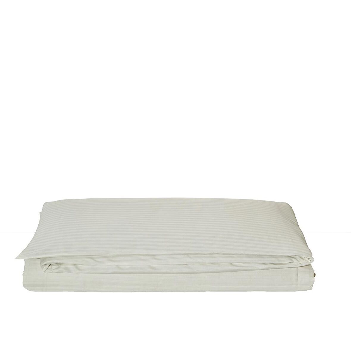 Komfort Home Çift Kişilik Çizgili Pamuk Saten Nevresim / Krem