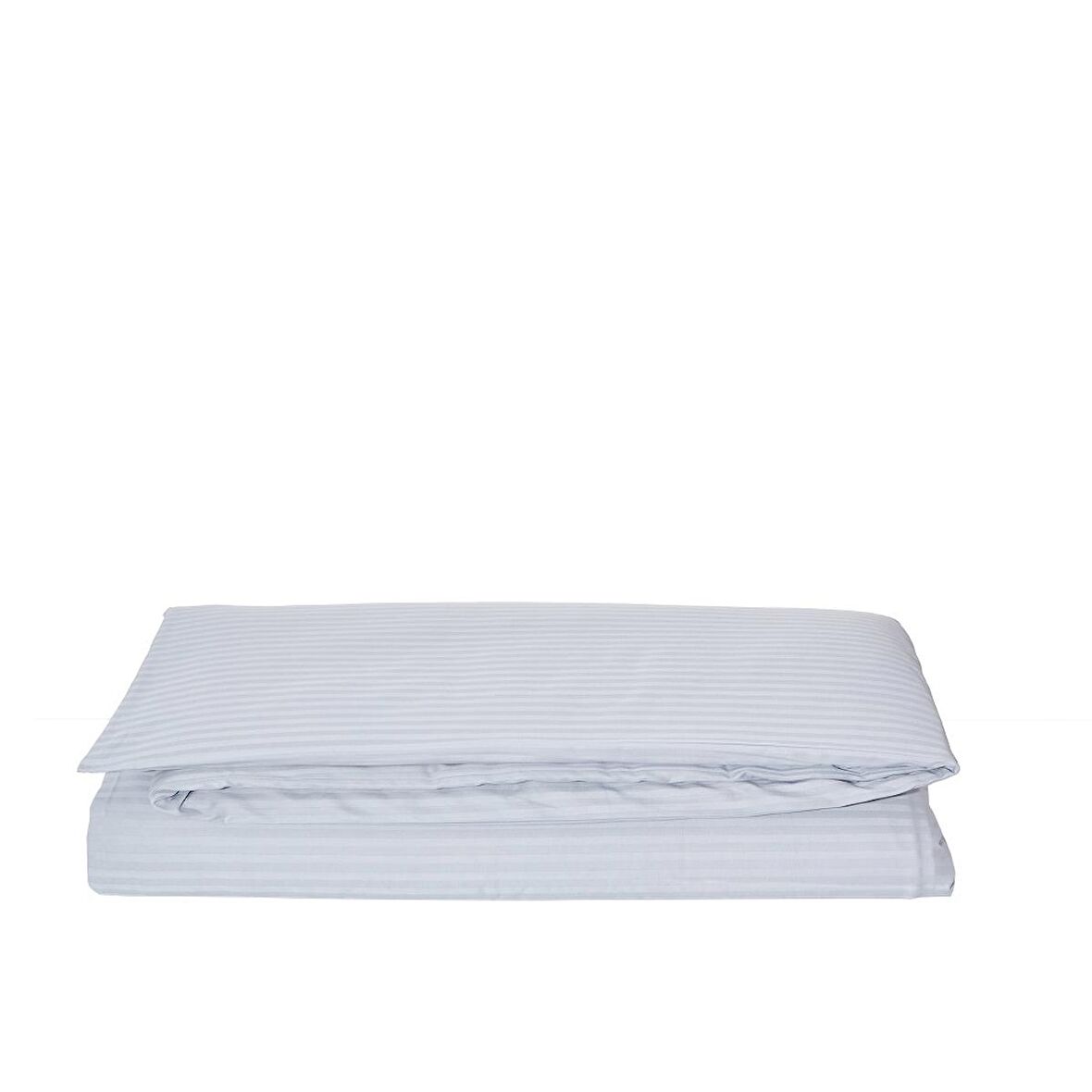 Komfort Home Battal Boy Çizgili Pamuk Saten Nevresim / Açık Gri