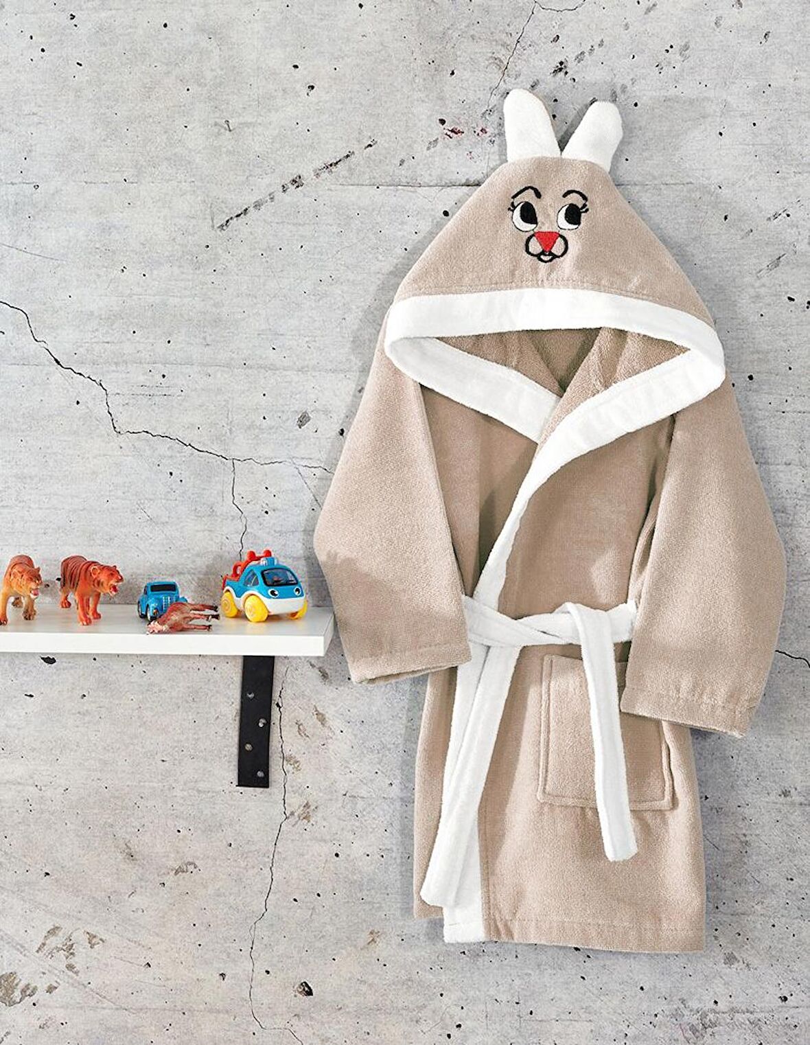 Komfort Home Kapşonlu %100 Pamuklu Çocuk Bornoz / 3-4 Yaş