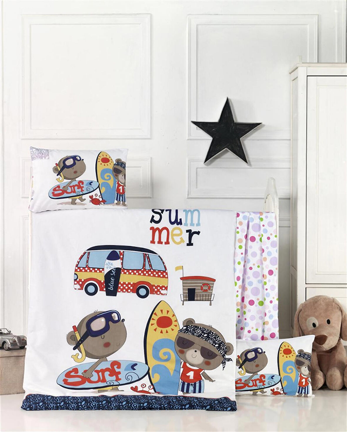 Komfort Home Bebek Uyku Seti %100 Pamuk / Surf