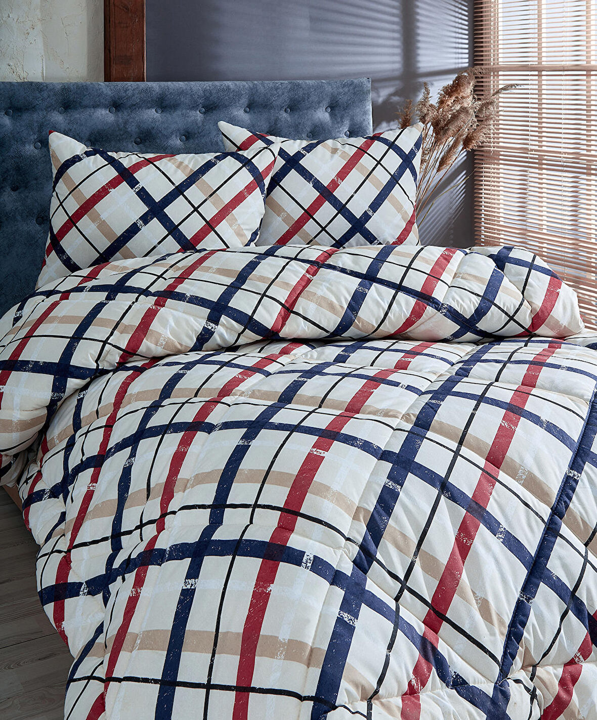 Komfort Home Tek Kişilik Baskılı Pamuklu Silikon Yorgan + Yastık / P2