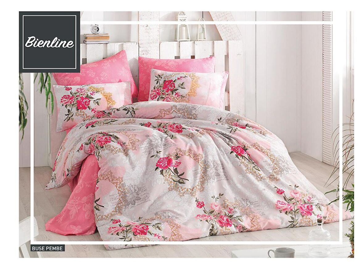 Komfort Home Çift Kişilik Ranforce Nevresim Takımı / Buse Pembe