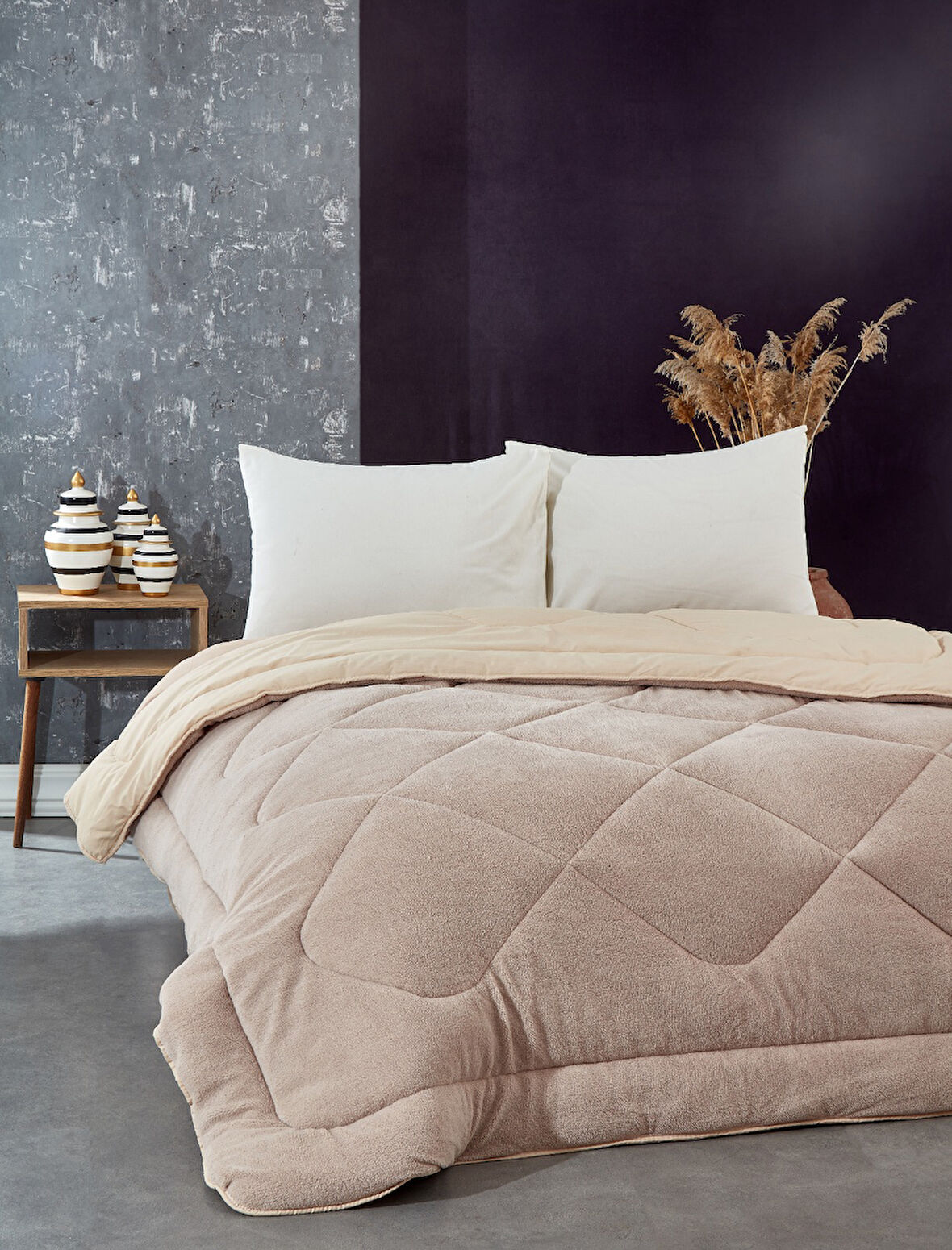 Komfort Home Çift Kişilik Welsoft Yorgan Çift Taraflı / Sütlü Kahve 195x215 cm