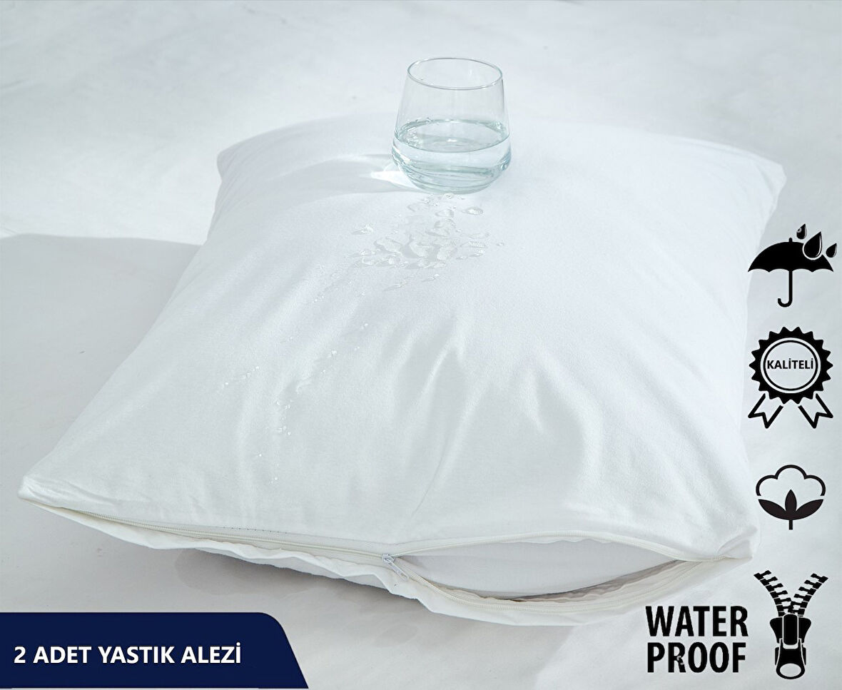 Komfort Home 50x70 cm Pamuklu Sıvı Geçirmez Yastık Koruyucu Alez 2 Adet