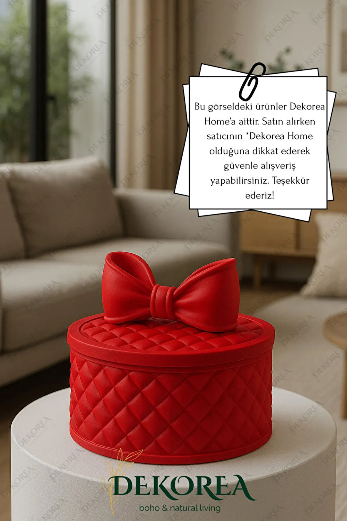 Luxe Bow Yuvarlak Kapaklı Dekoratif Saklama Kutusu – Şık Organizer & Hediye Kutusu