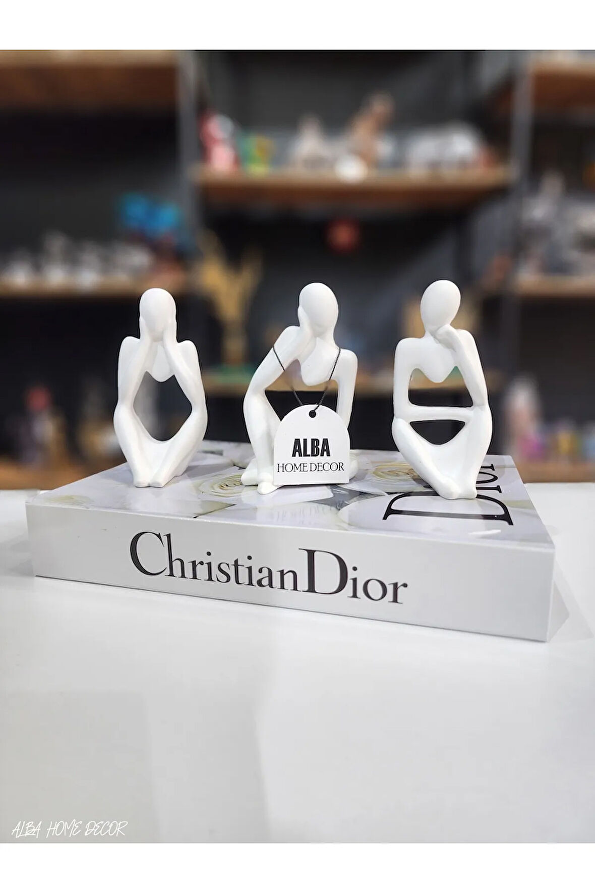 Üçlü Düşünen ( Görmedim, Duymadım, Bilmiyorum) Düşünen Adamlar Soyut Biblo.