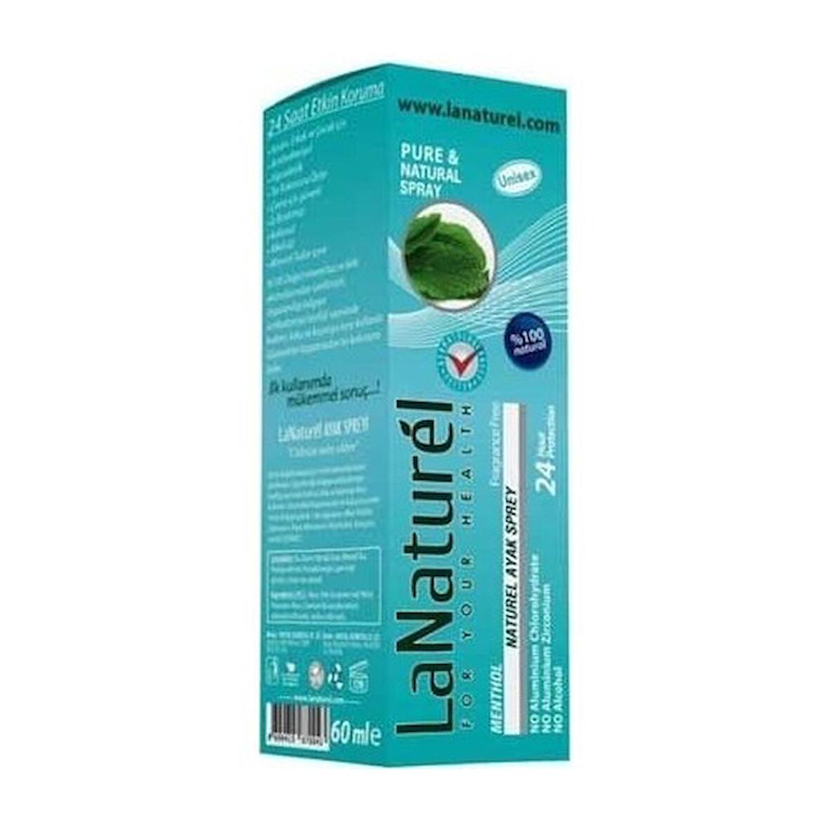 Lanaturel Doğal Ayak Kokusu Için Sprey 60 ml Menthol