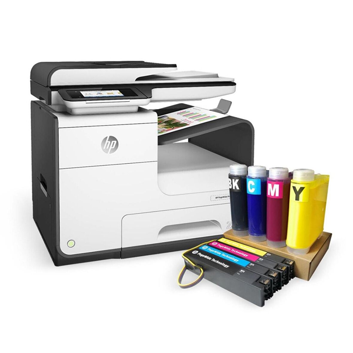 HP PageWide Pro MFP 477DW D3Q20B Wifi + Fax + Fotokopi + Tarayıcı Renkli Çok Fonksiyonlu Tanklı Yazıcı