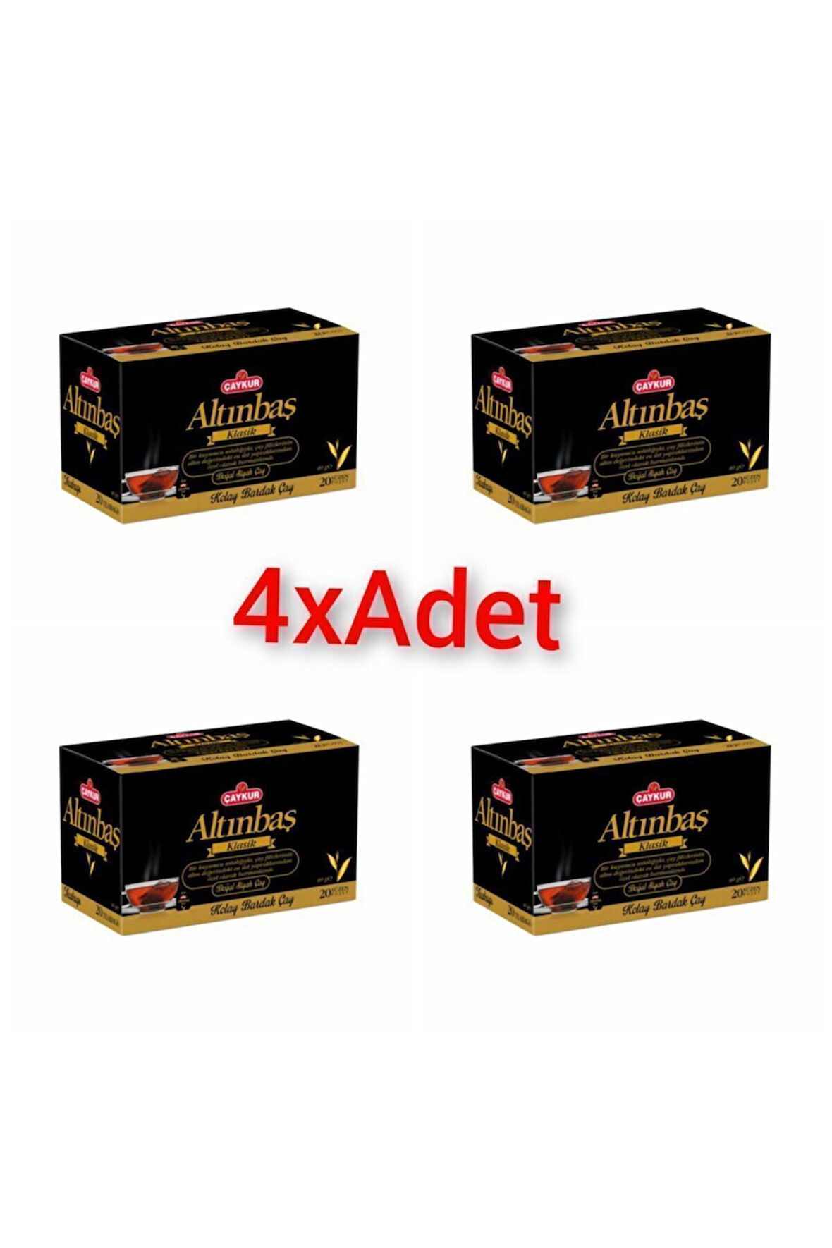 Çaykur Altınbaş Çayı Süzen Poşet Çay 40 gr 20'li paket 4 adet