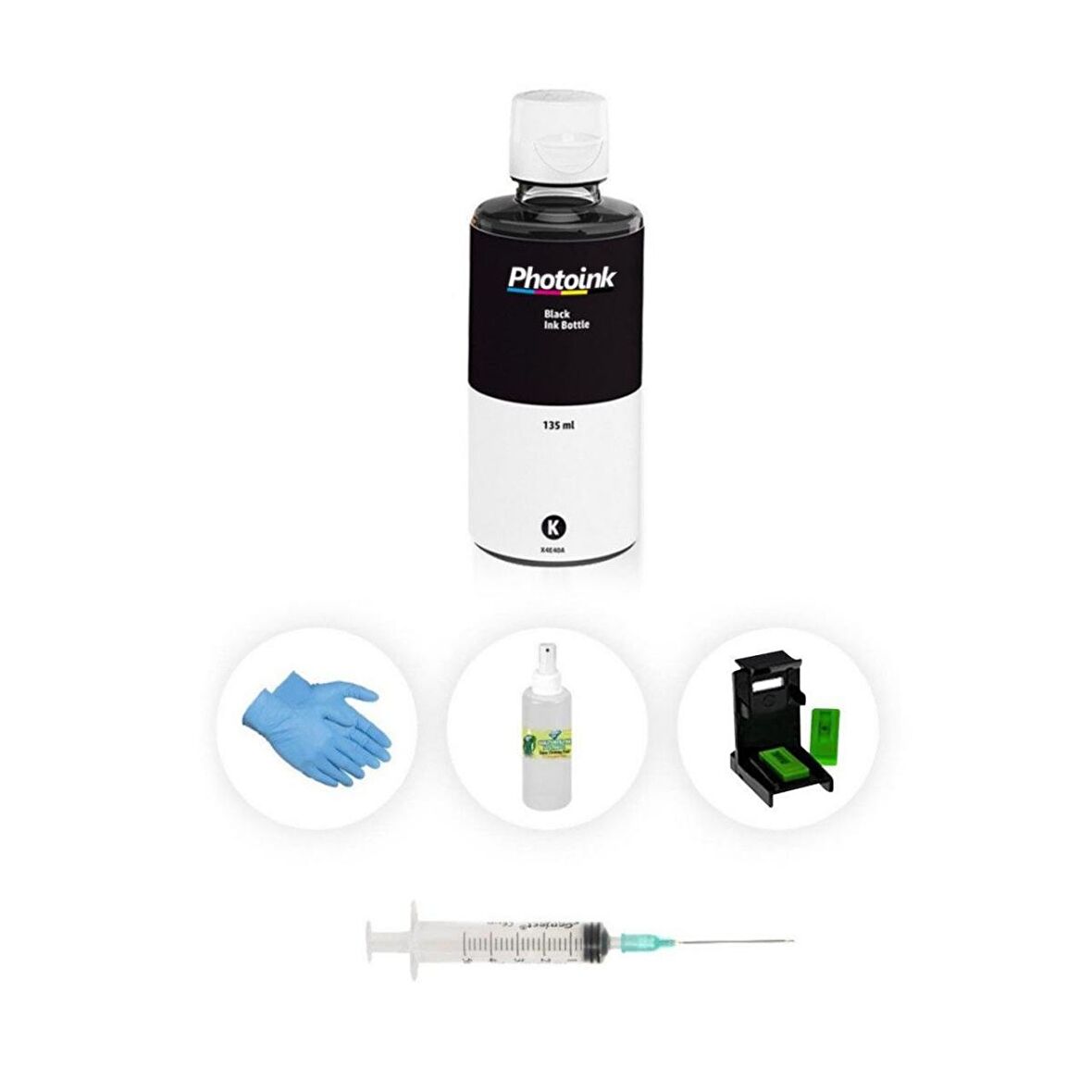 Hp Psc 1410xi  Photoink PLUS Siyah Kartuş Dolum Seti