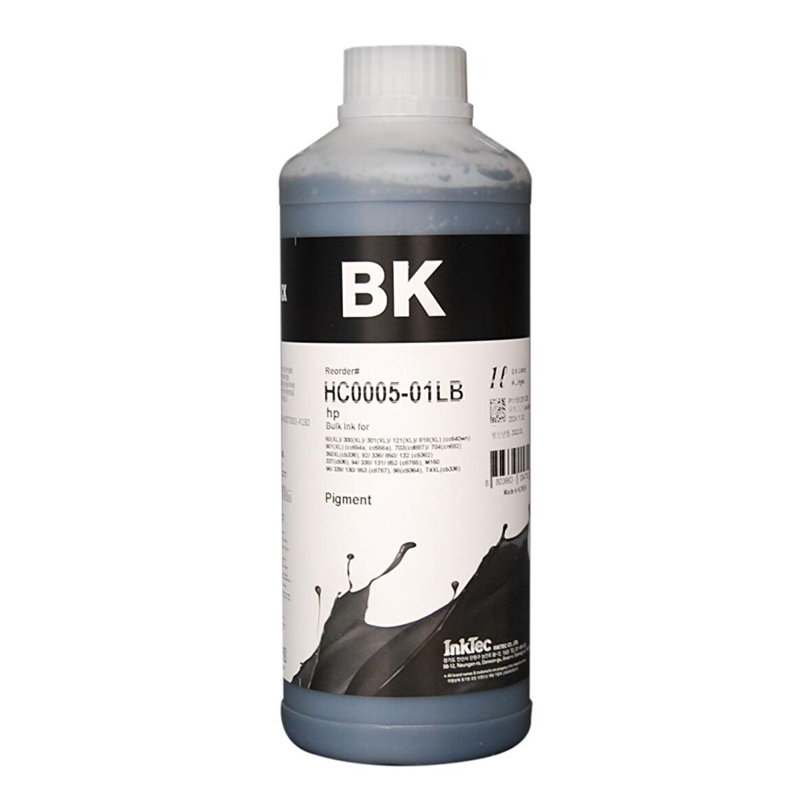 InkTec Pigment HC0005-01LB HP uyumlu Mürekkep 1 Litre Siyah