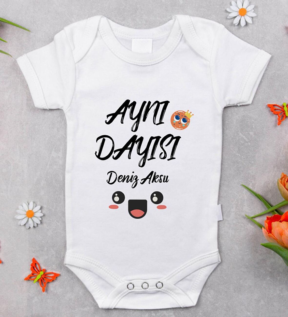 BK Kids İsimli Aynı Dayısı Tasarımlı Bebek Body Zıbın - Model 1