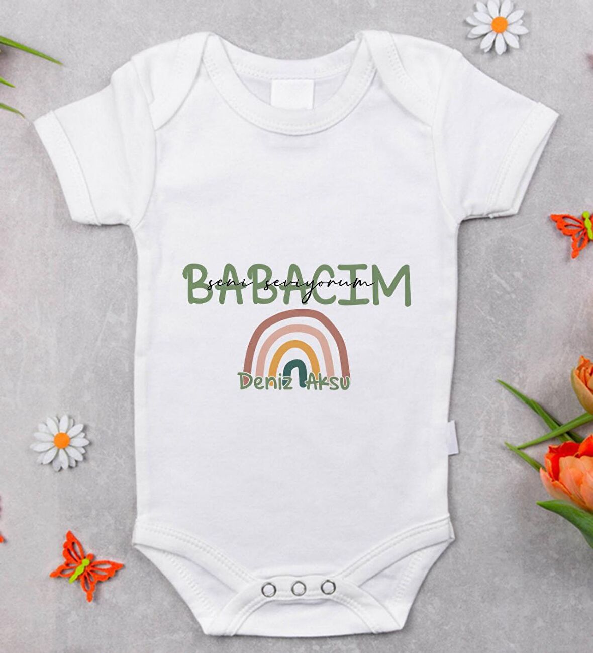 BK Kids İsimli Babalar Günü Tasarımlı Bebek Body Zıbın - Model 1