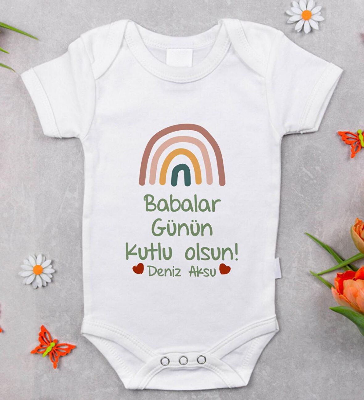 BK Kids İsimli Babalar Günü Tasarımlı Bebek Body Zıbın - Model 2