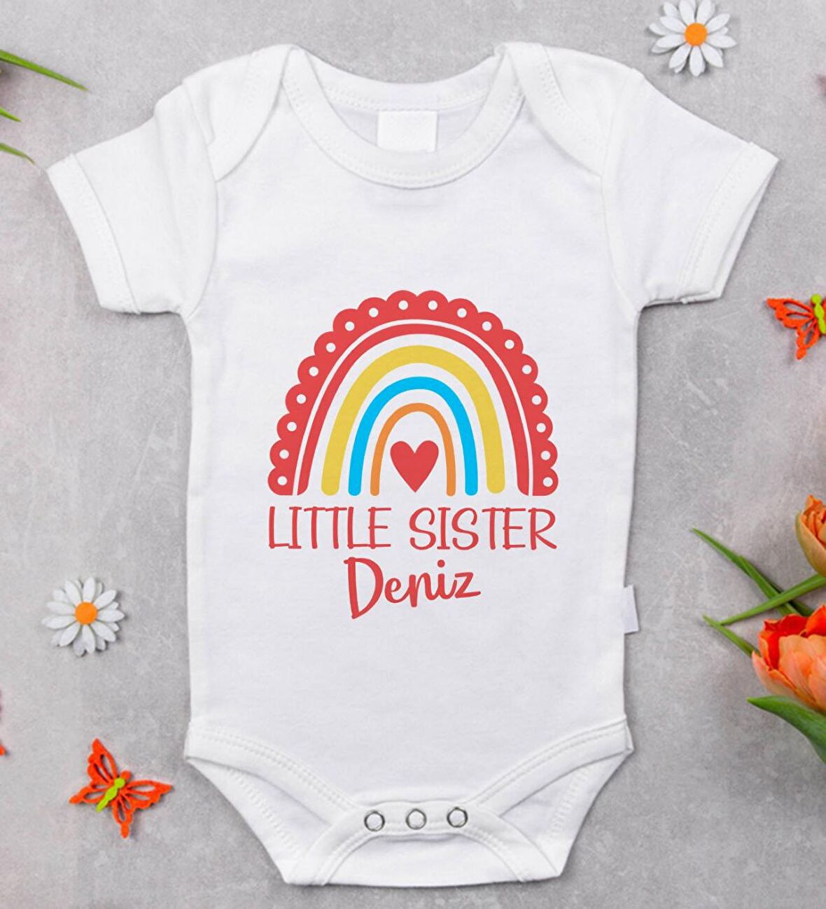 BK Kids İsimli Little Sister Tasarımlı Bebek Body Zıbın - Model 1