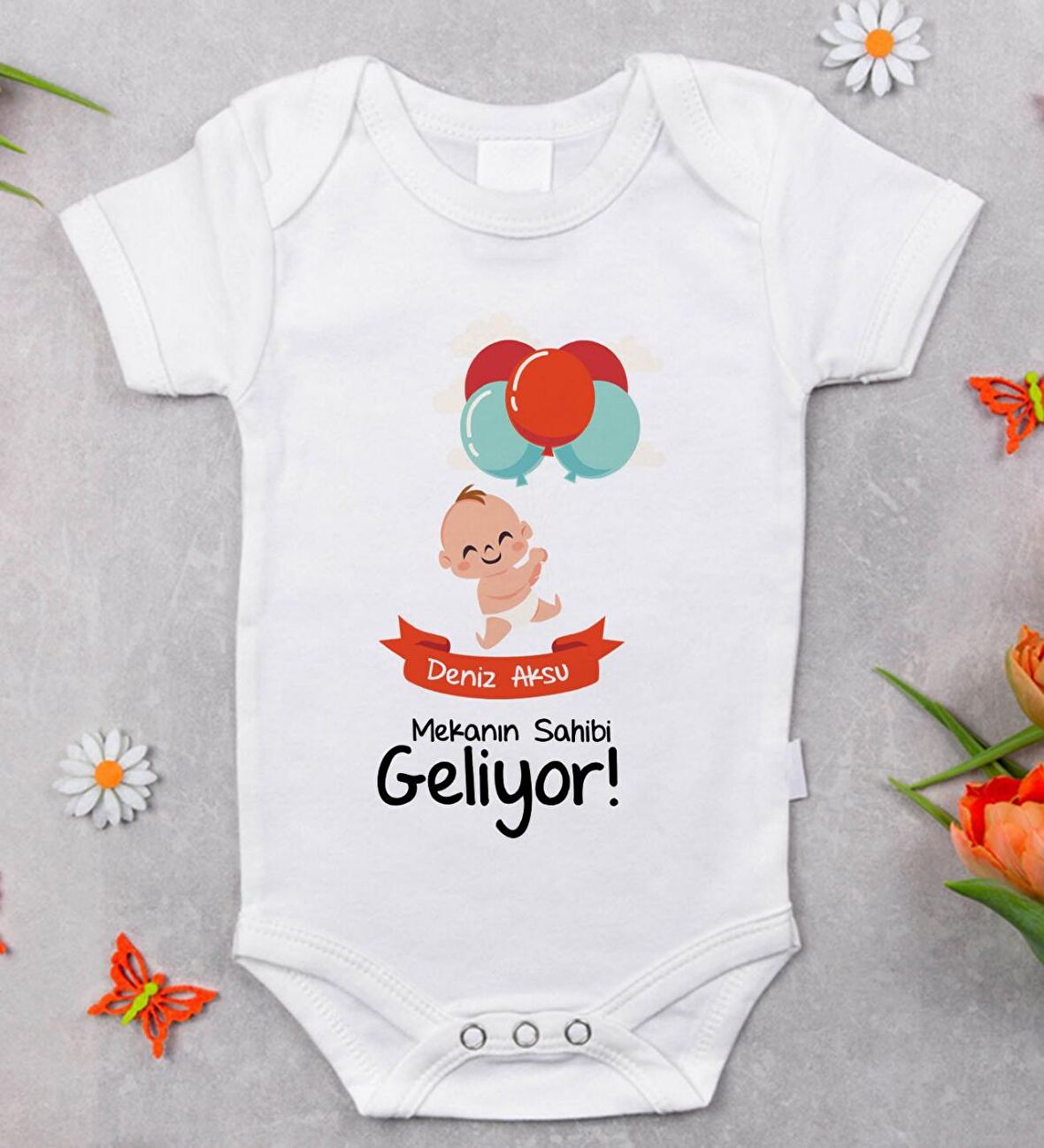 BK Kids İsimli Mekanın Sahibi Geliyor Tasarımlı Bebek Body Zıbın - Model 1