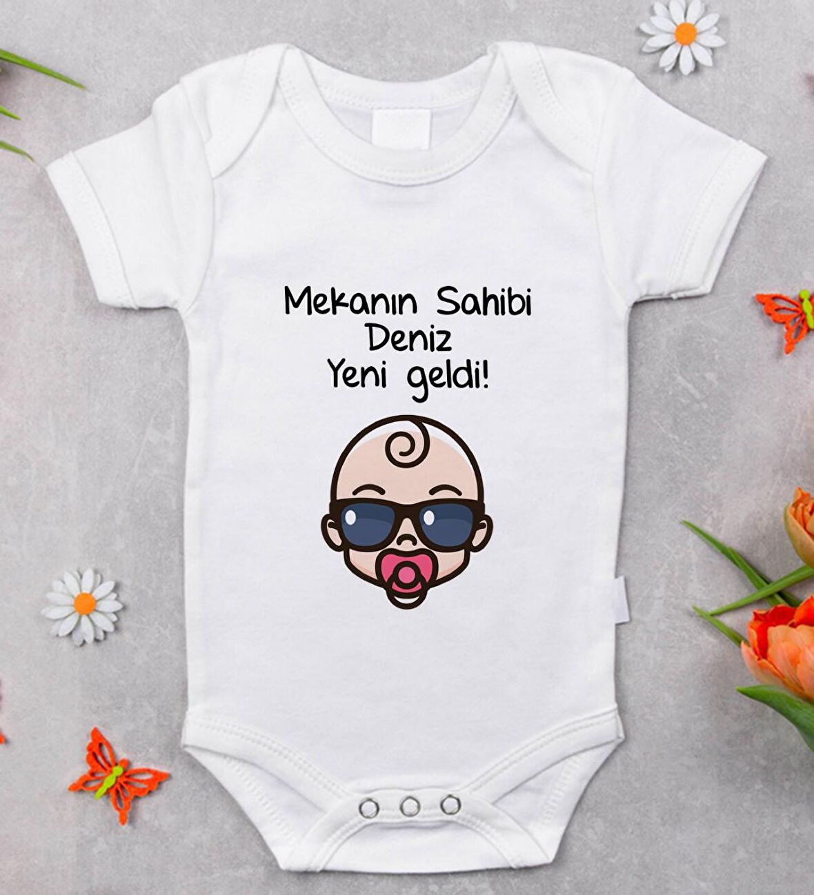 BK Kids İsimli Mekanın Sahibi Geldi Tasarımlı Bebek Body Zıbın - Model 1