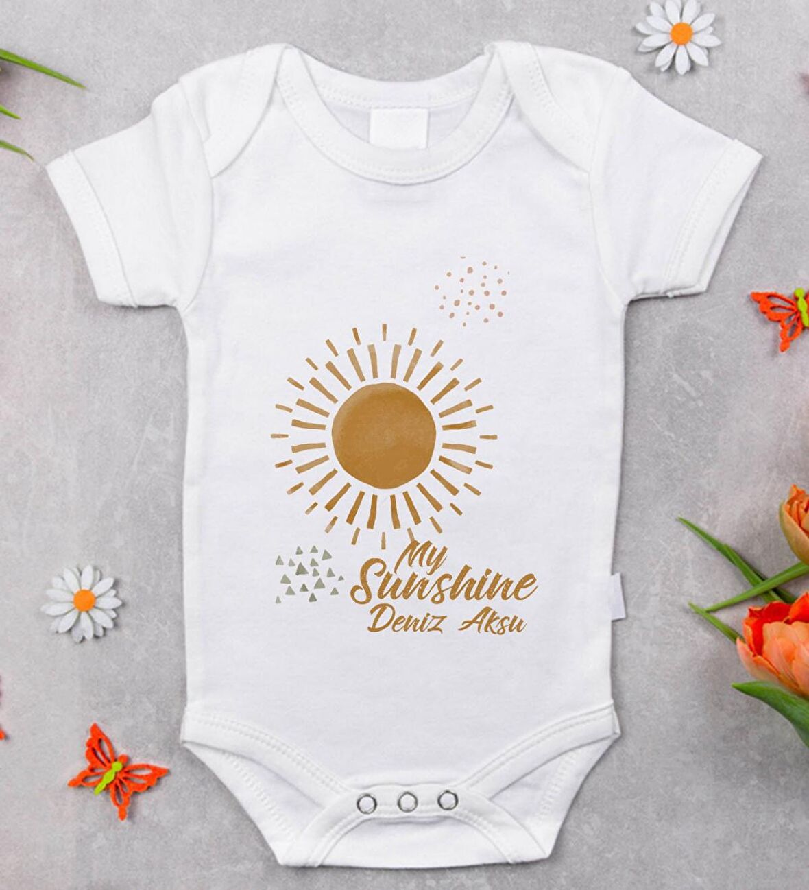 BK Kids İsimli My Sunshine Tasarımlı Bebek Body Zıbın - Model 1