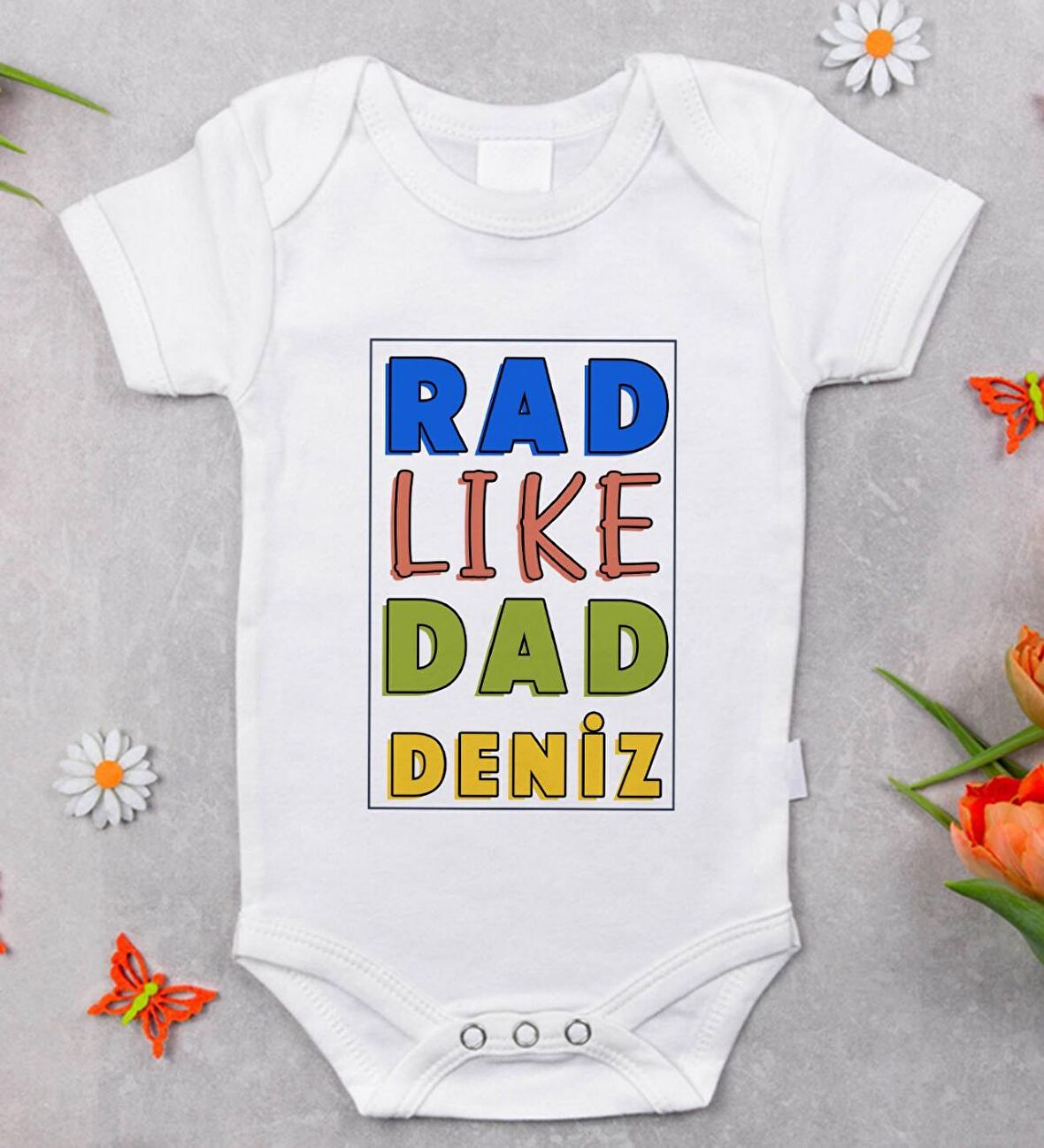 BK Kids İsimli Rad Like Dad Tasarımlı Bebek Body Zıbın - Model 1