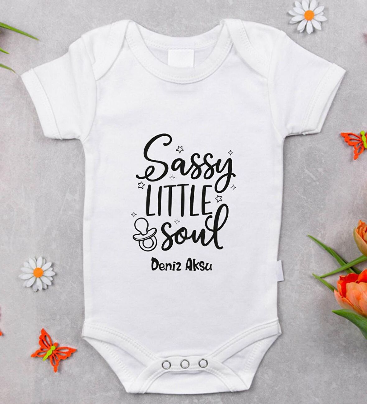 BK Kids İsimli Sassy Little Soul Tasarımlı Bebek Body Zıbın - Model 1