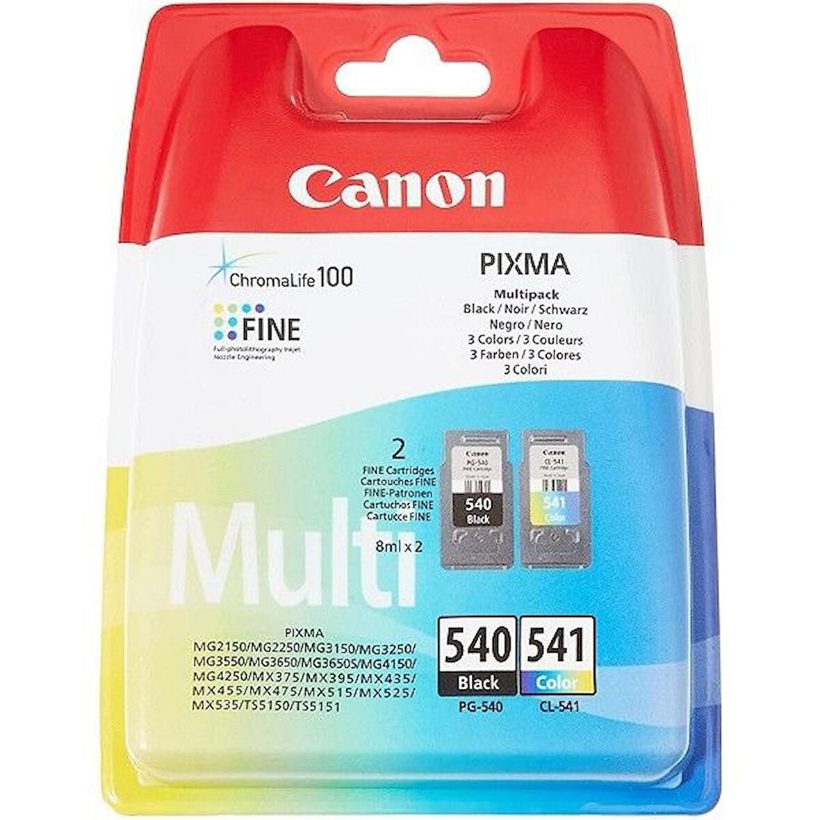 Canon PG-540 Siyah ve CL-541 Renkli Orijinal Mürekkep Kartuş 2'Li Paket 5225B006