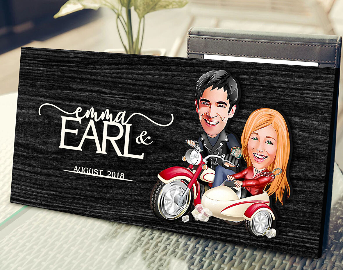 BK Gift Kişiye Özel Sevgililer Karikatürlü Kabartma Figürlü Ahşap Tablo, Duvar Dekoru, Arkadaşa Hediye, Özel Tasarım Ev Hediyesi-12